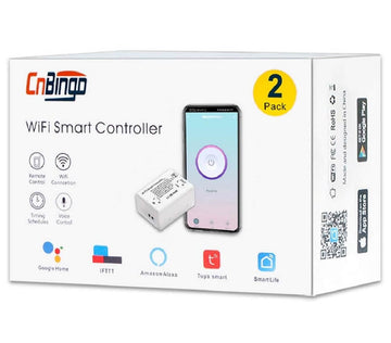 CNBINGO WiFi Smart Controller, 2200W Mini Module Wireless Switch for Most Appliances, Smart Light Switch Work with Alexa/Google Home Smart Life App Control Timer Switch (Pack of 2) - Imported from UK